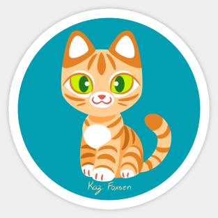 Kawaii Orange Tabby Cat Sticker